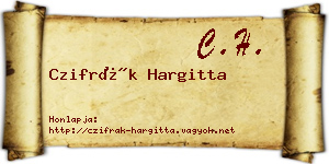 Czifrák Hargitta névjegykártya